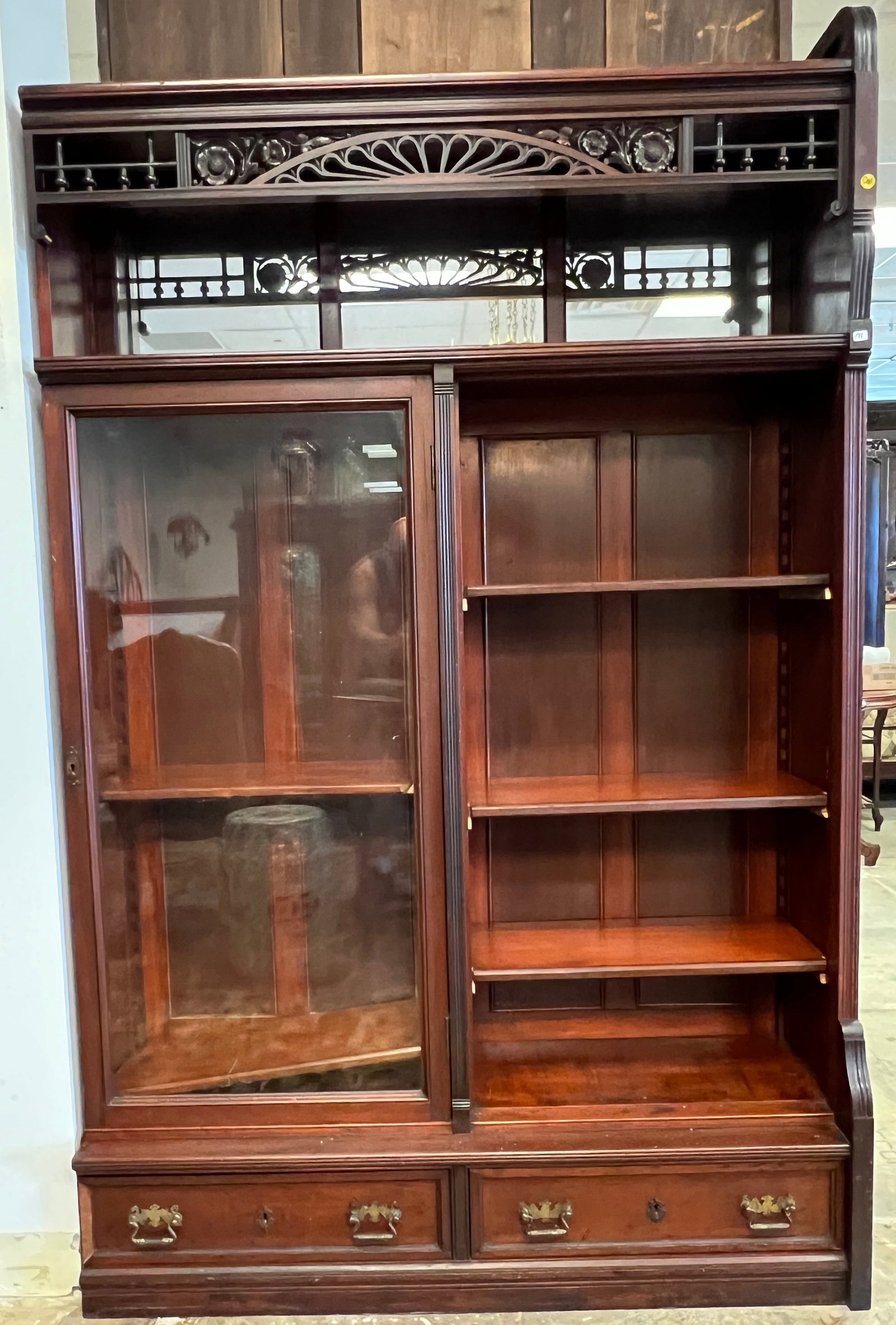 Mahogany Aesthetic Movement Built in Cabinet (1 of 8)