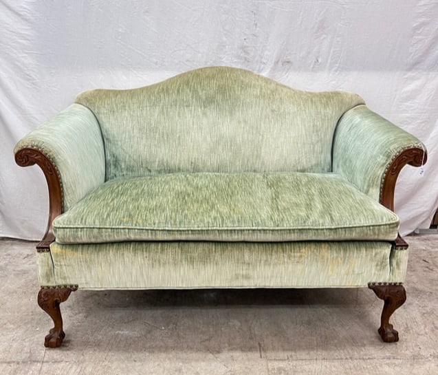 Chippendale Down Filled Velvet Loveseat (1 of 10)