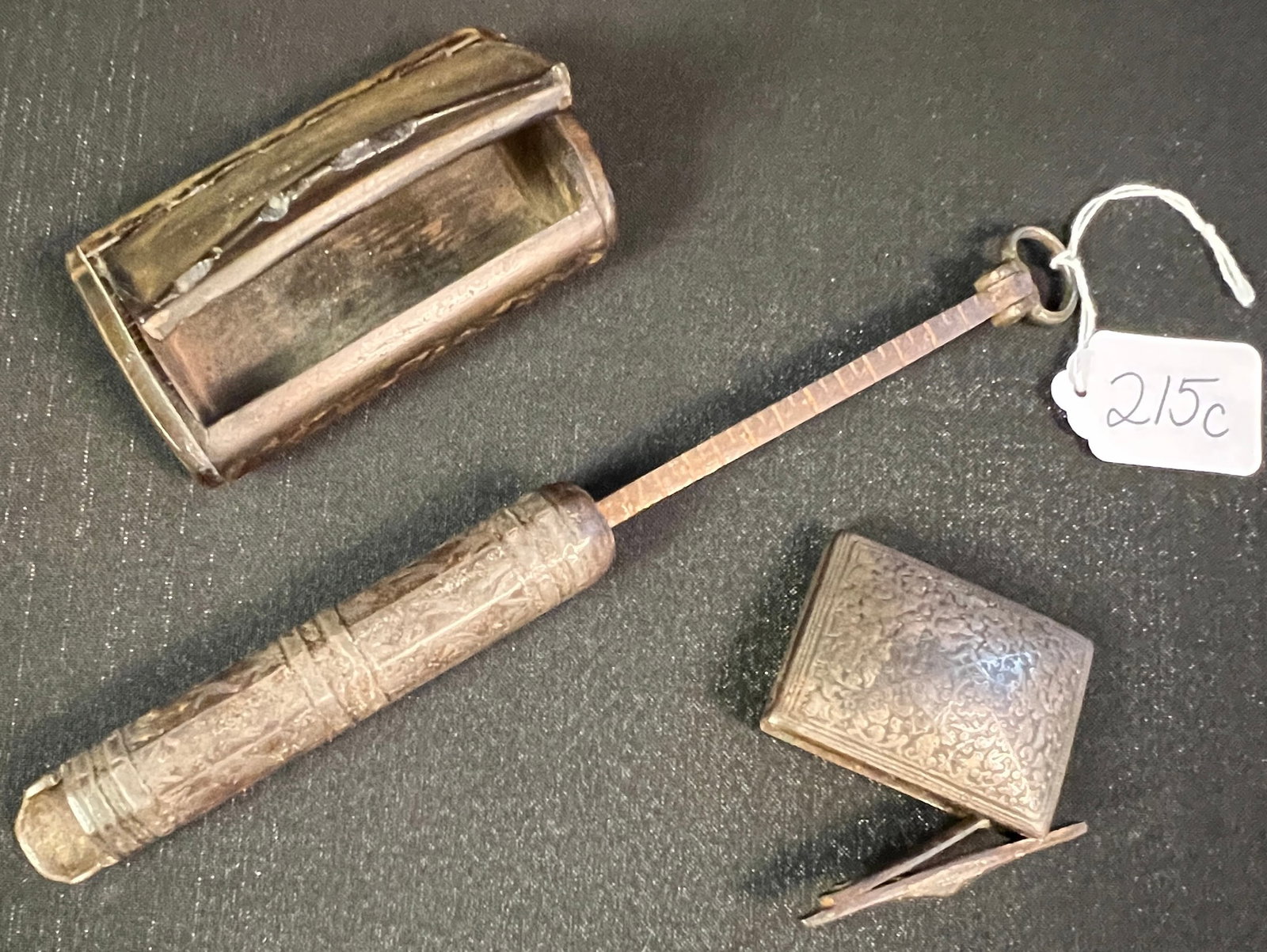 Flint Holder, Snuff Box, & Gunpowder Measuring Tool (1 of 8)