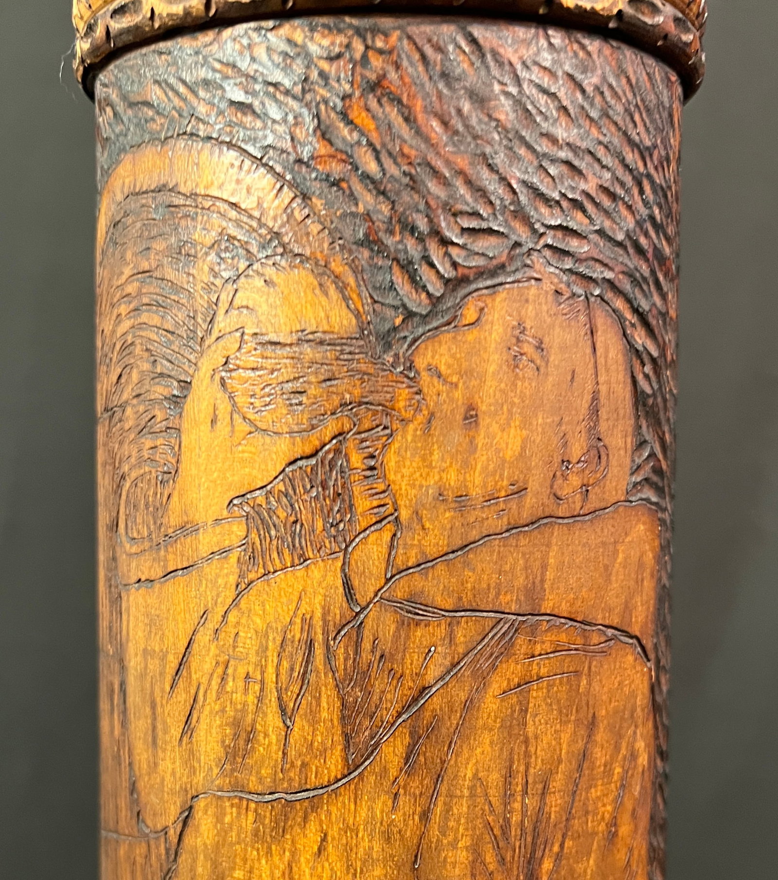 Folk Art Pyrograph Tankard - 5
