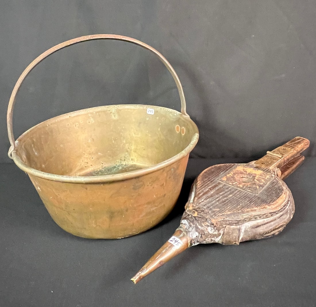 Early Brass Handled Bucket and Bellows (1 of 8)