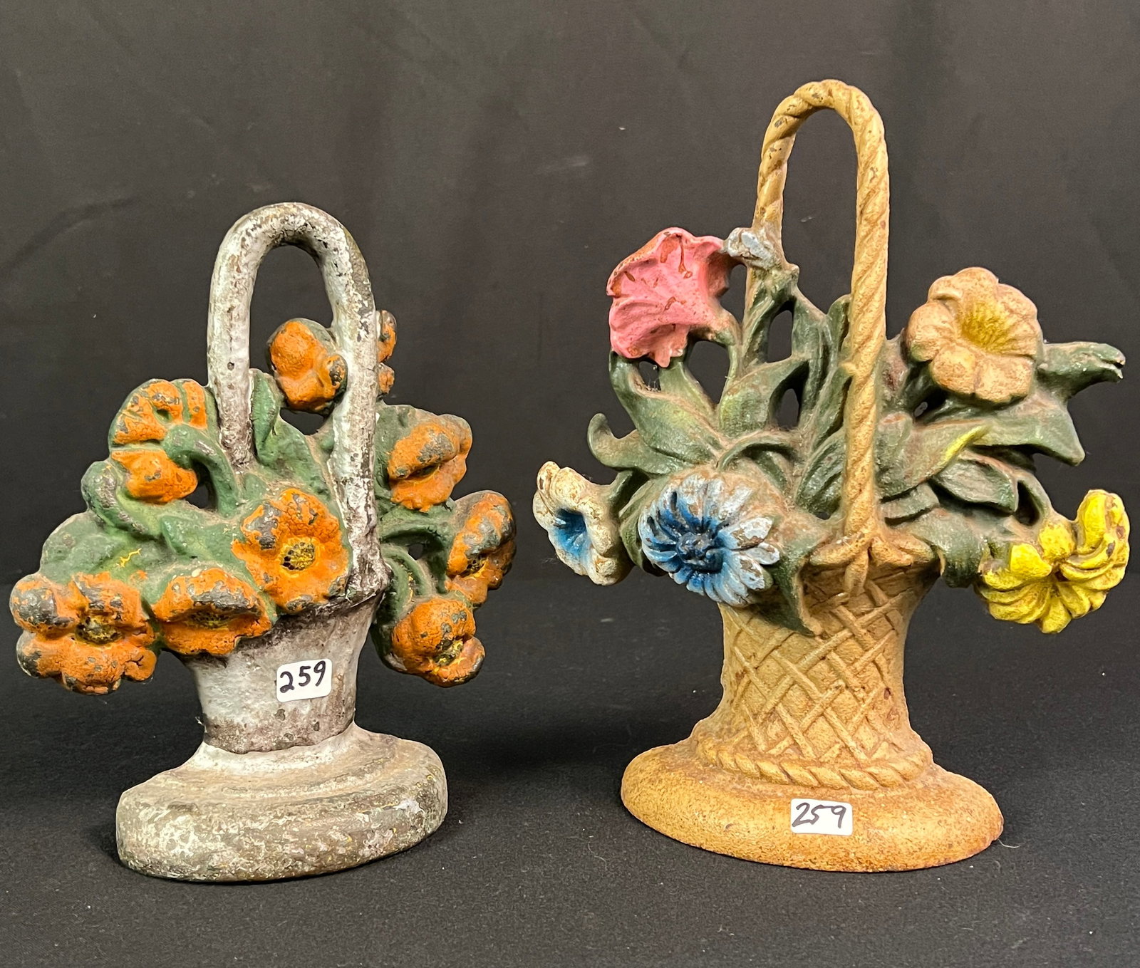 Pair of Floral Cast Iron Door Stops (1 of 6)