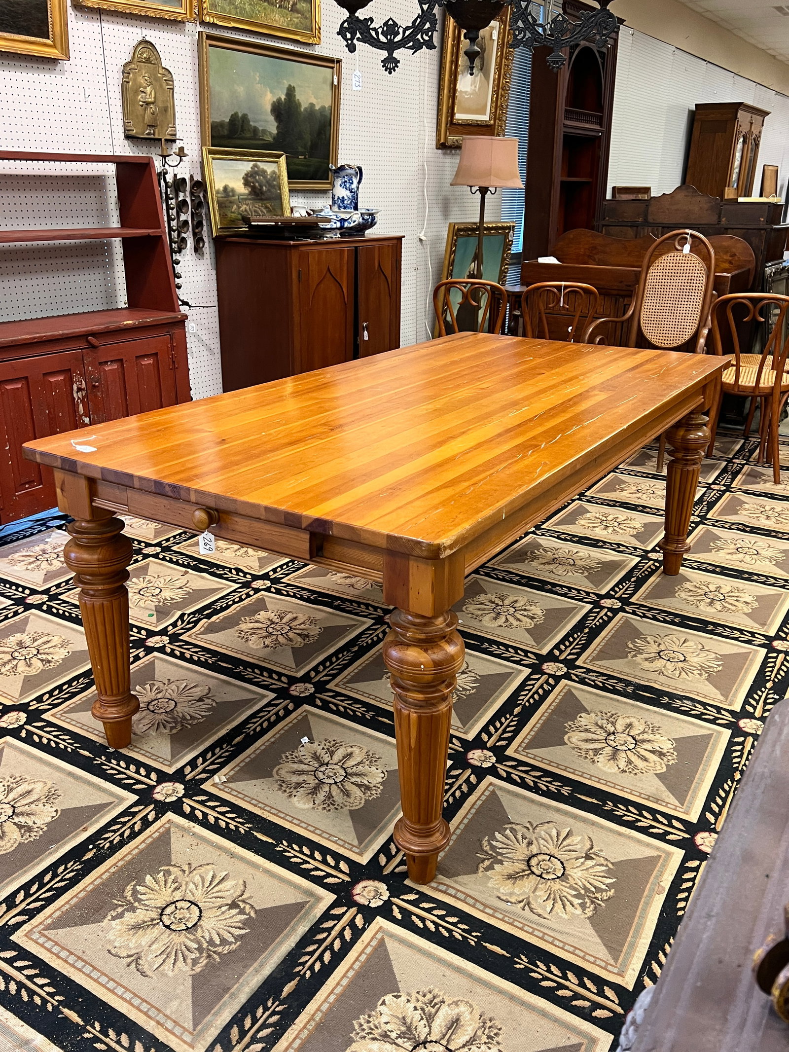 Contemporary Pine Harvest Table - 2