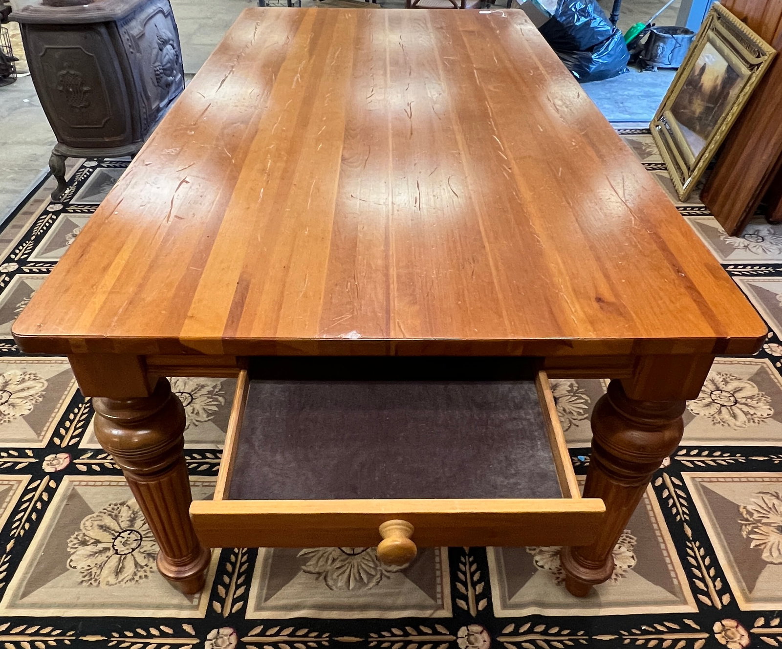 Contemporary Pine Harvest Table - 4