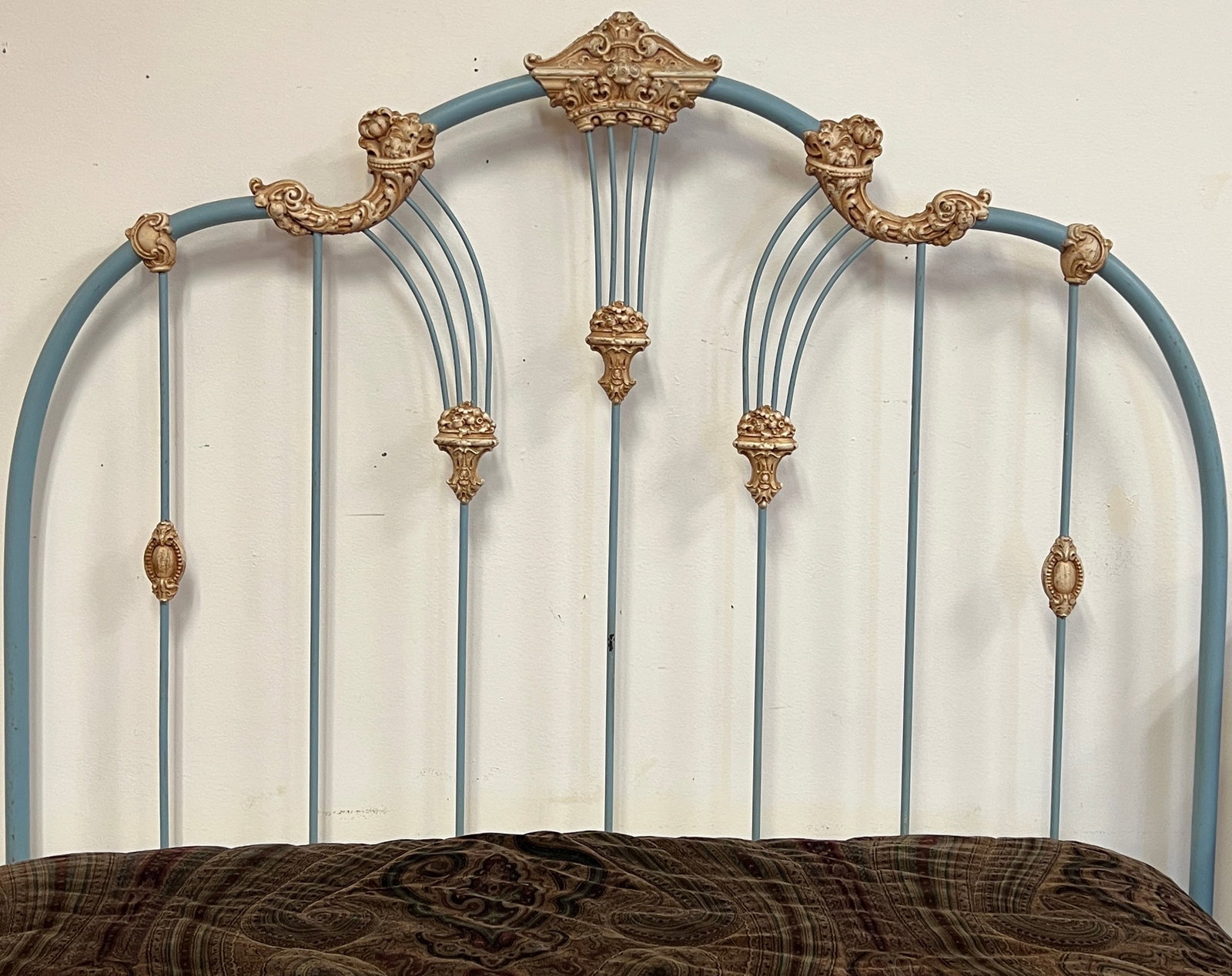 Fancy Cast Iron Bed c1900 - 3
