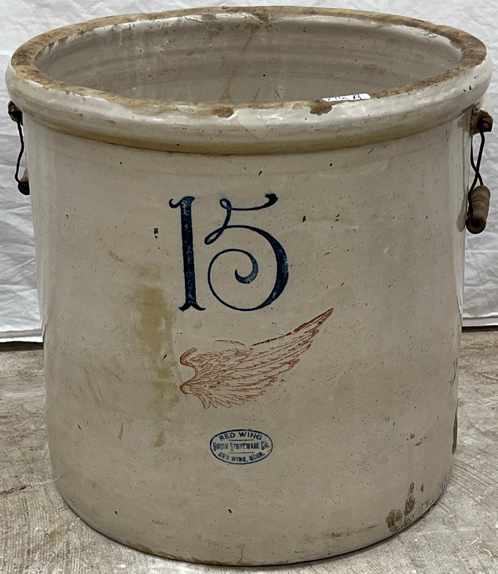 Red Wing 15 Gallon Stoneware Crock c.1915 (1 of 7)