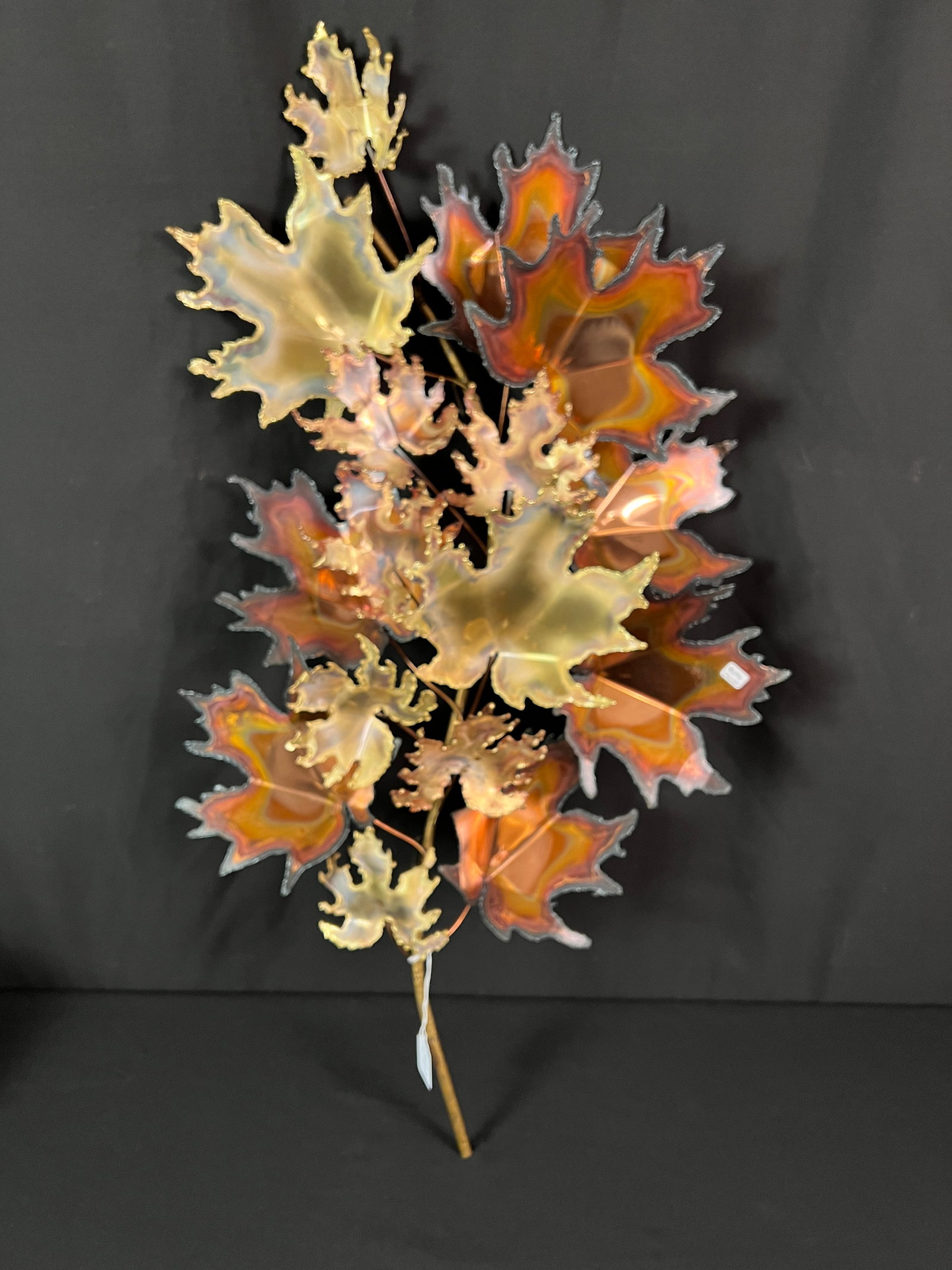 Curtis Jere Brutalist Leaf Wall Sculpture c. 1971: A signed Curtis Jere Brutalist leaf wall sculpture in excellent condition. This piece is dated 1971 and measures 33" tall X 18" across, a great example of Jere's work.