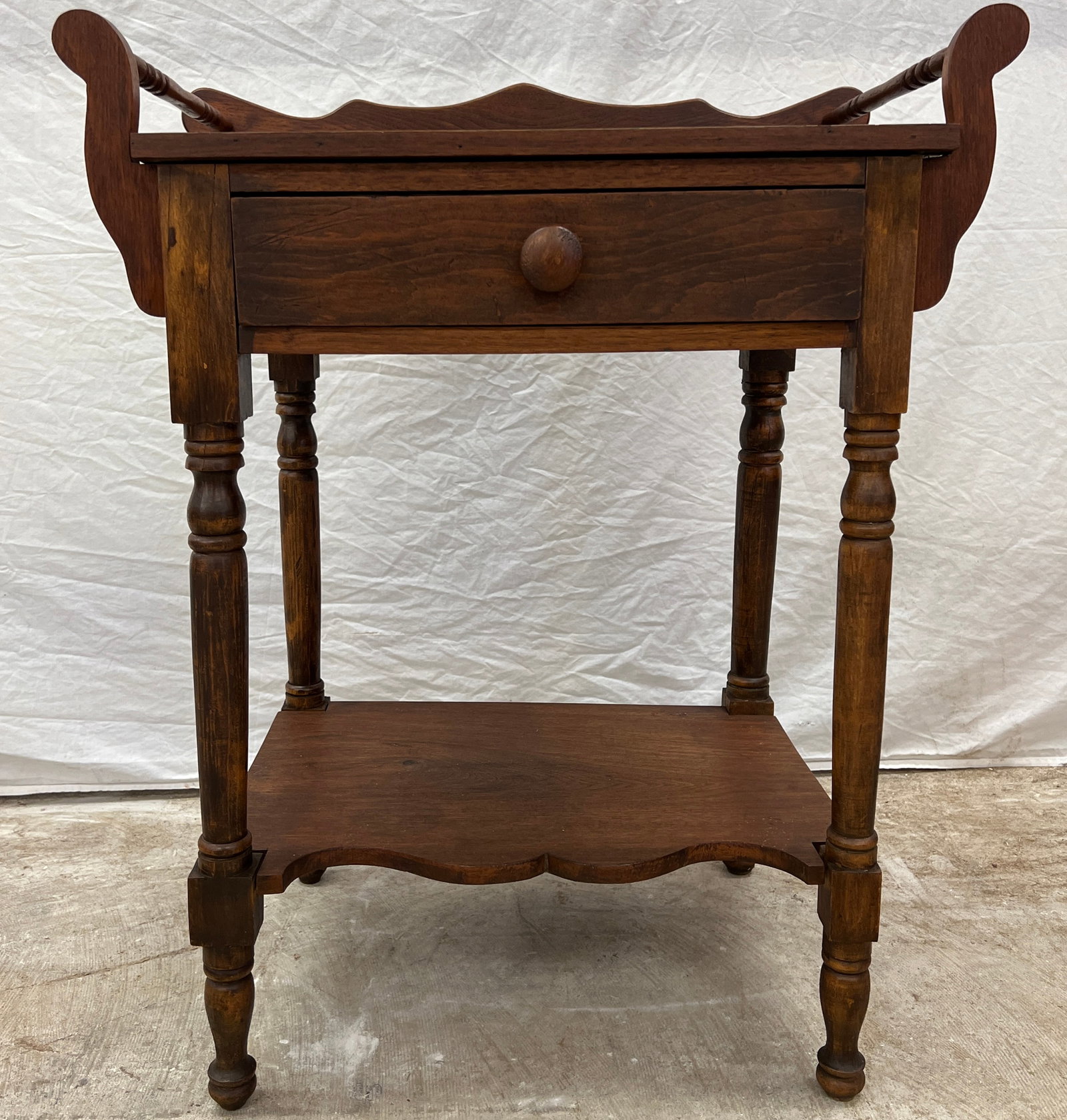 Walnut Single Drawer Washstand c. - 2