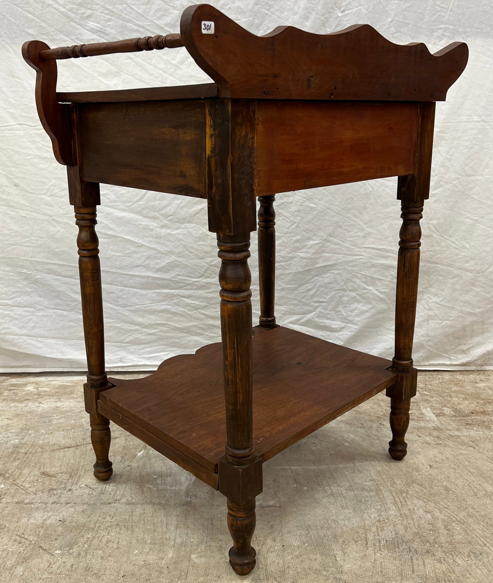 Walnut Single Drawer Washstand c. - 3