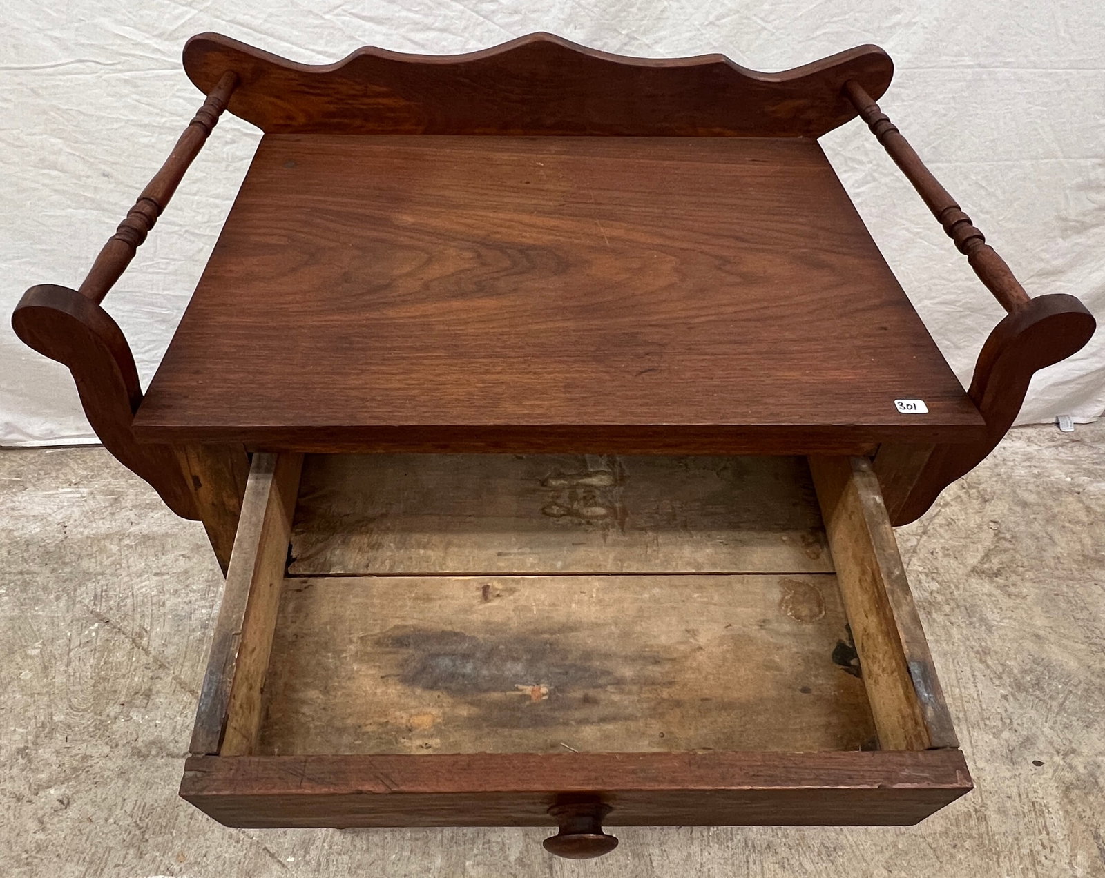 Walnut Single Drawer Washstand c. - 5