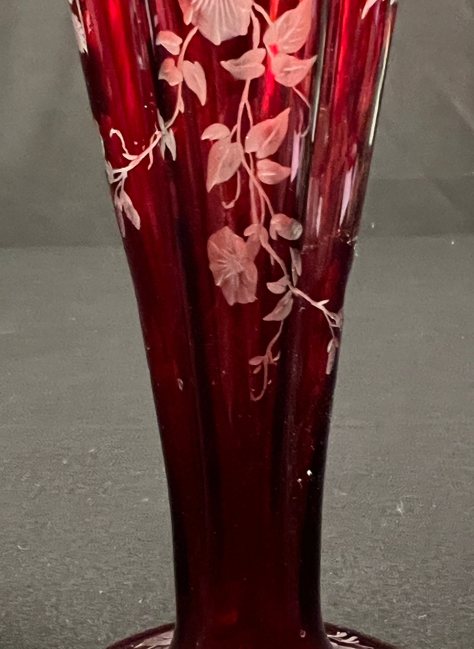 Bohemian Ruby Glass Vase - 6
