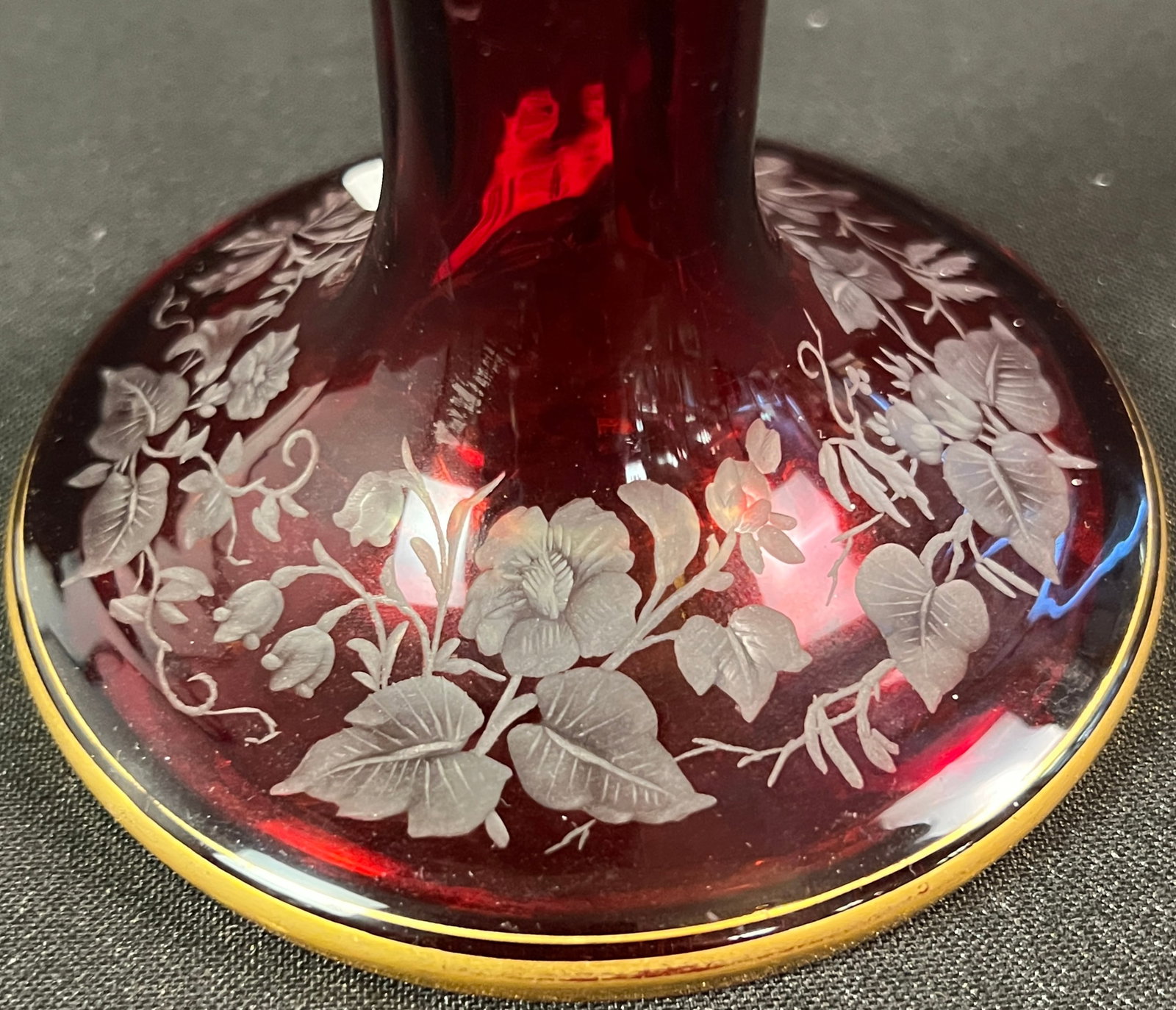 Bohemian Ruby Glass Vase - 7