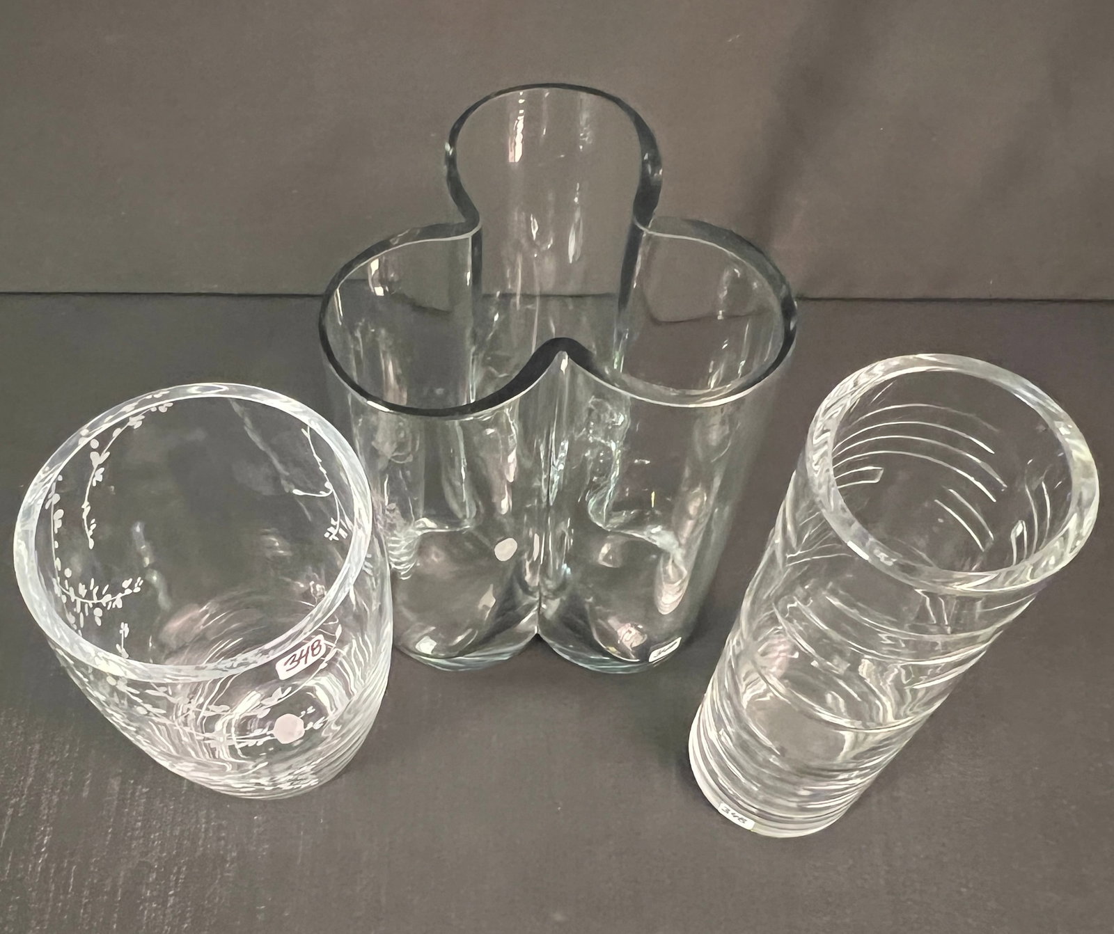 3 Designer Crystal Vases - 2