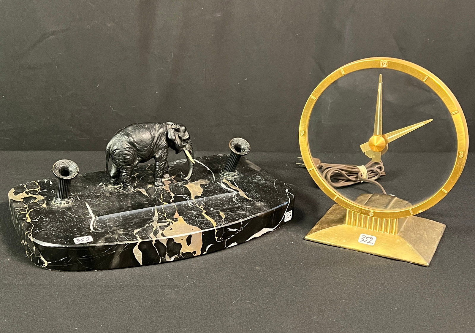 Marble Pen Tray and Bronze Elephant c 1900, and More (1 of 7)