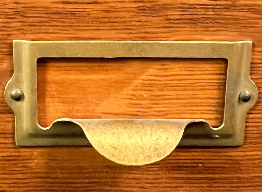 Oak Double Drawer Card File - 5