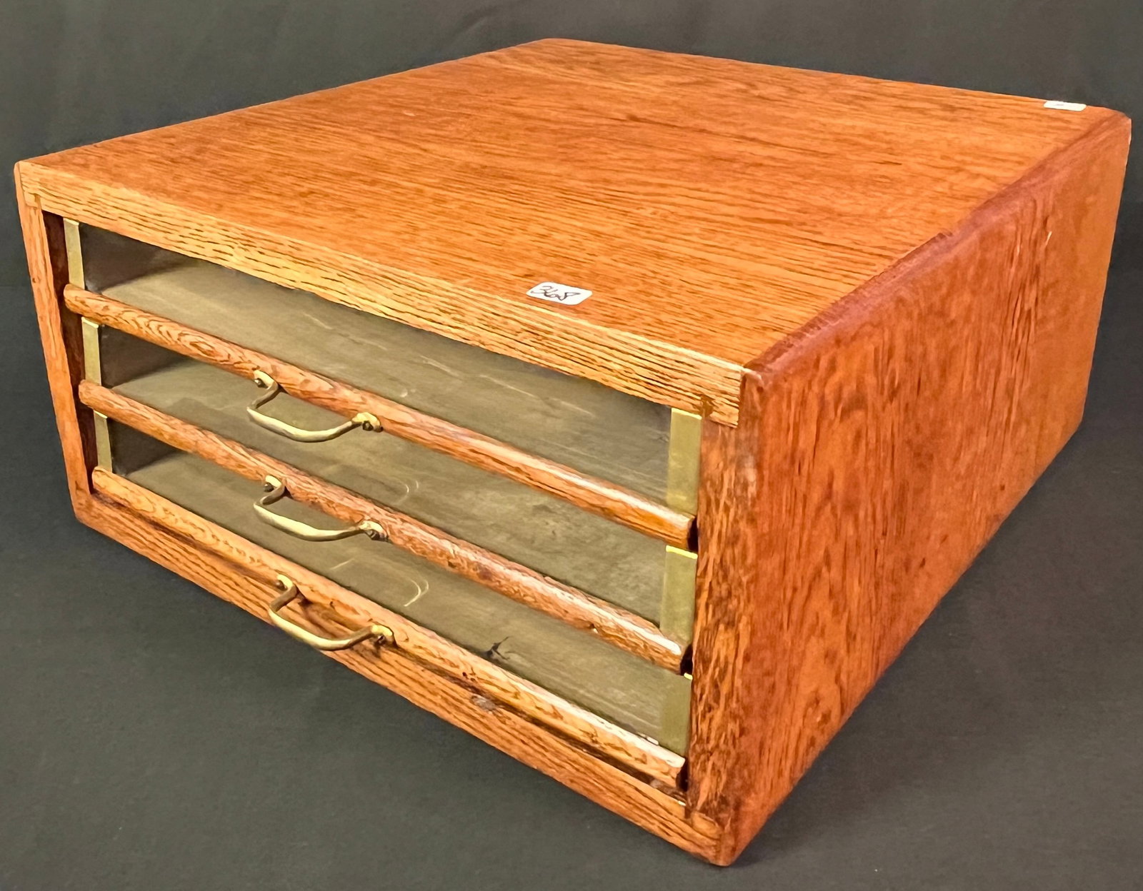 Oak Three Drawer Spool Cabinet (1 of 6)