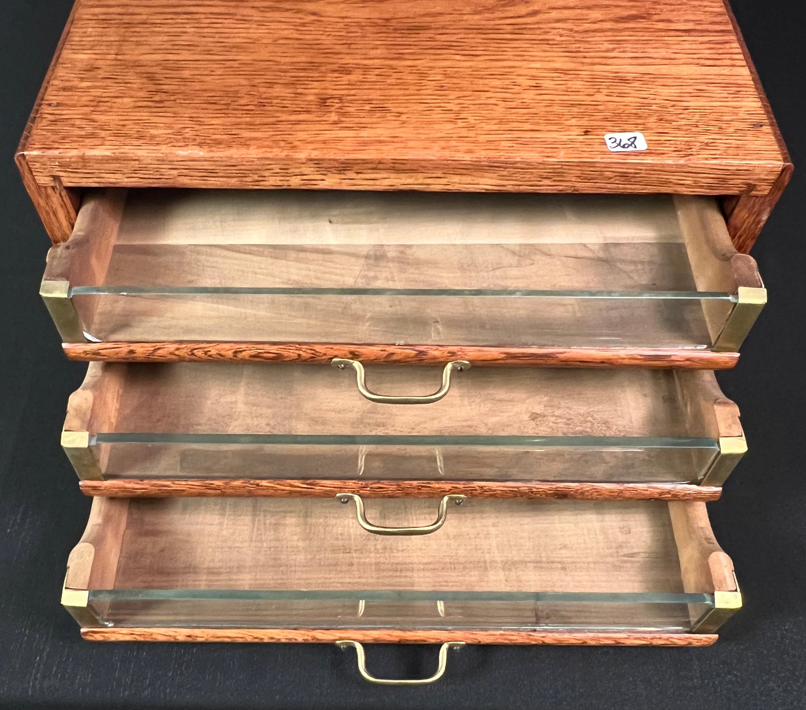 Oak Three Drawer Spool Cabinet - 3