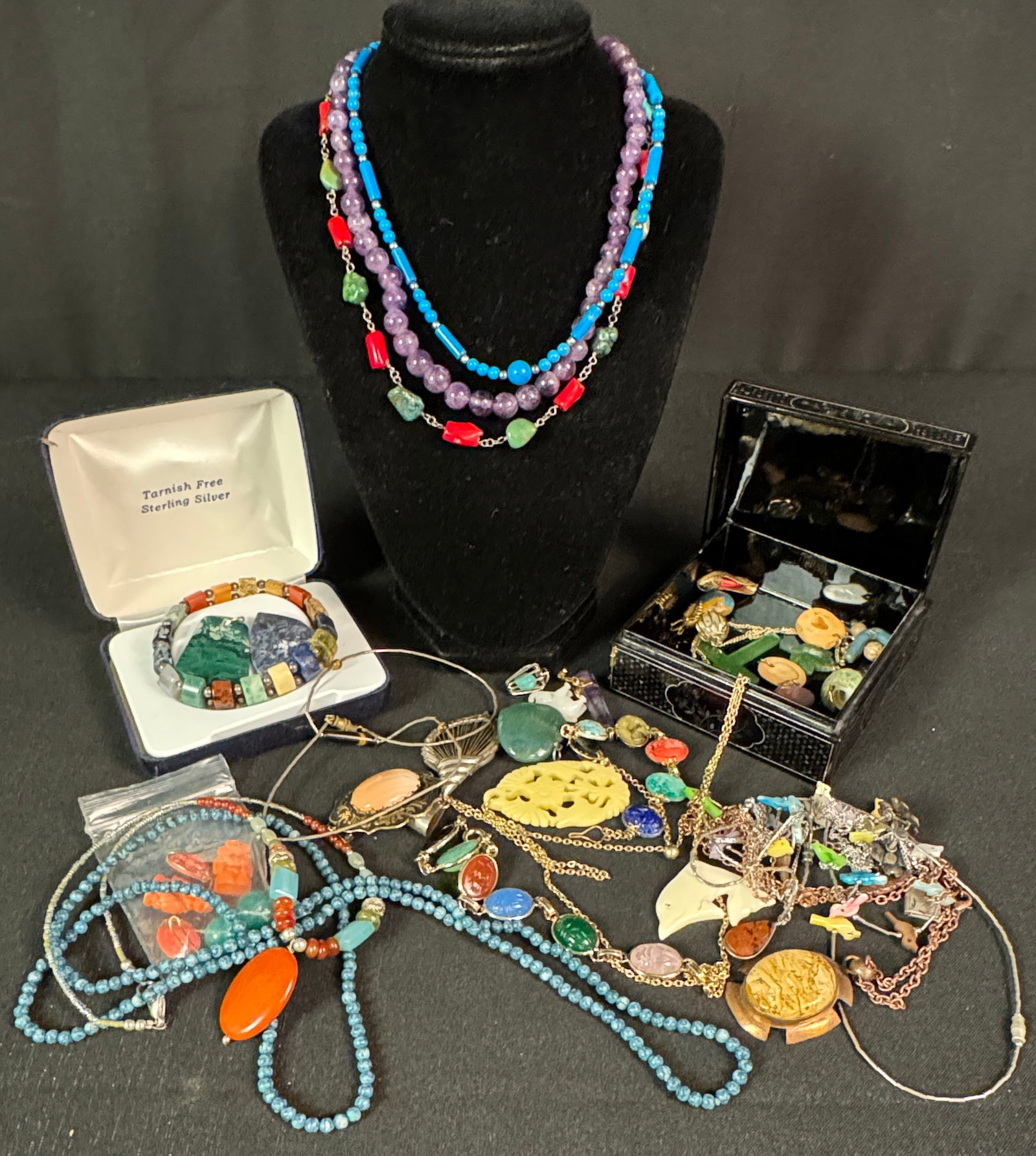 Group of Assorted Stone, Coral and Silver Jewelry (1 of 7)
