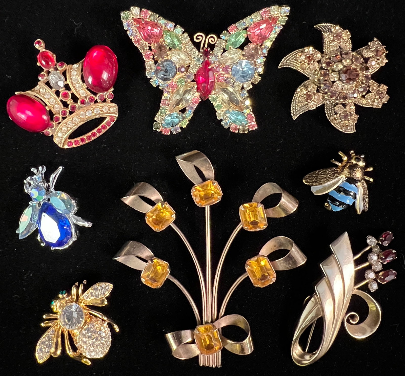 Jelly Belly Crown Brooch, Rhinestones and more (1 of 7)