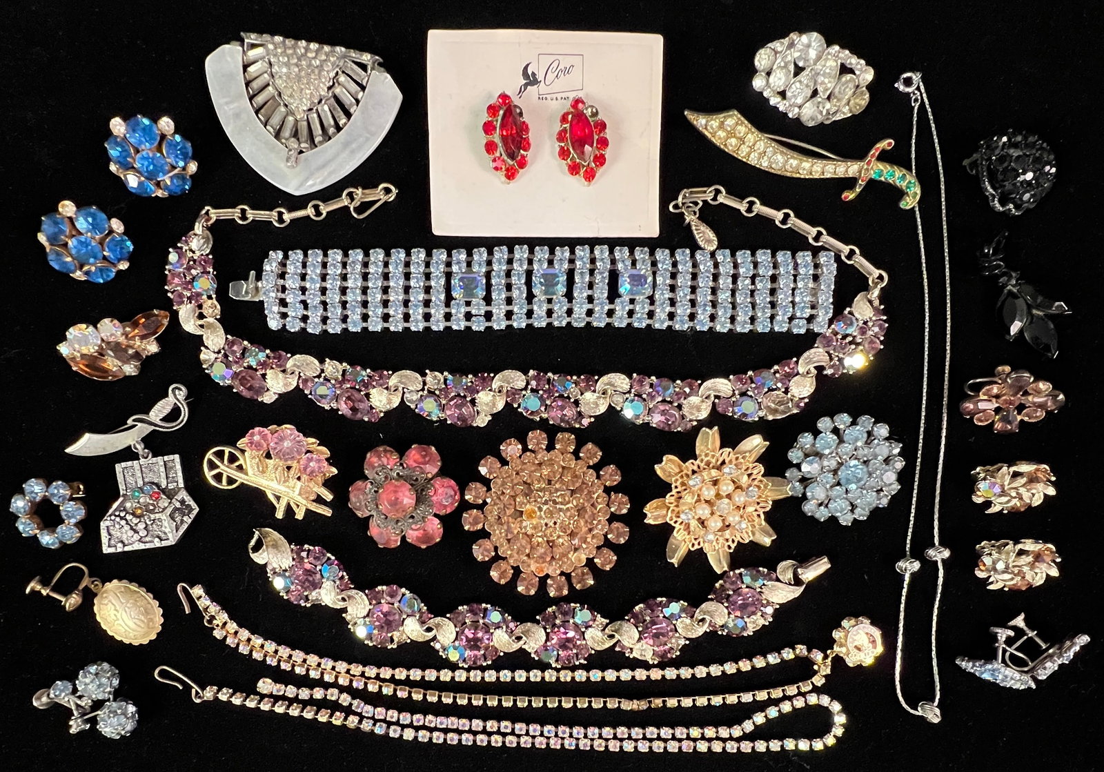 Group of Vintage Rhinestone Costume Jewelry (1 of 6)