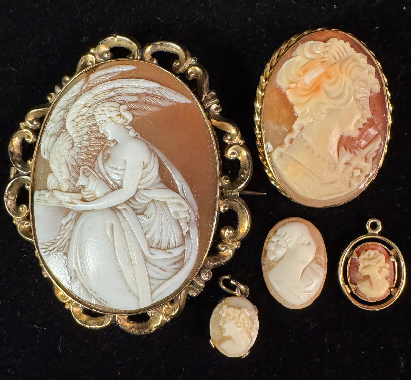 Group of Gold Filled Cameos and Pendants (1 of 7)