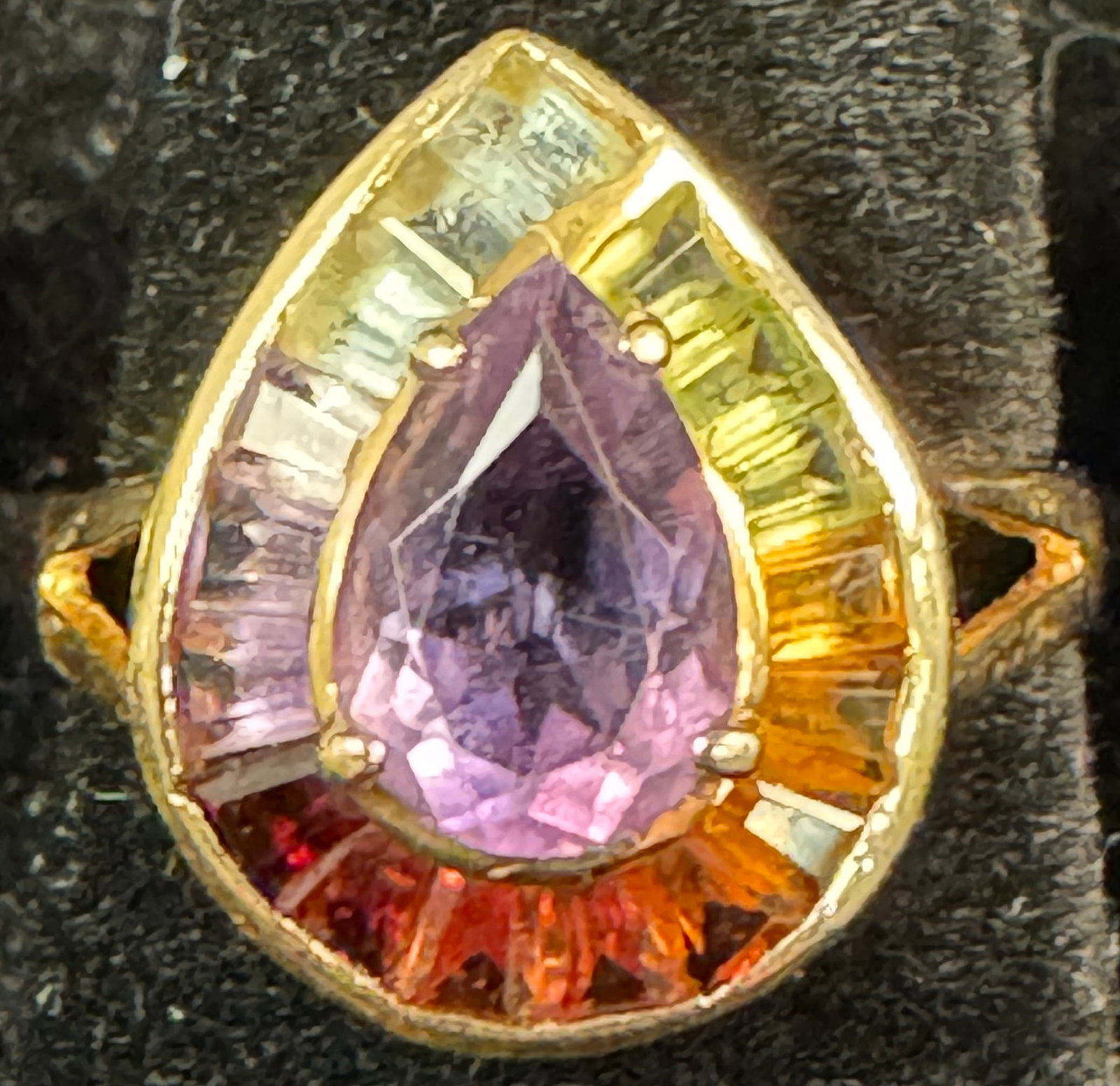 14K Amethyst & Multi-Colored Stone Ring - 3