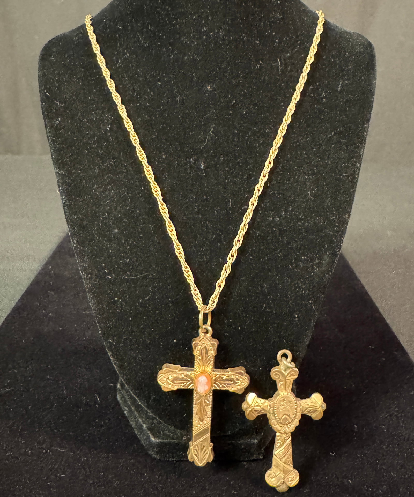 Two Victorian Gold Filled Cross Necklaces (1 of 6)