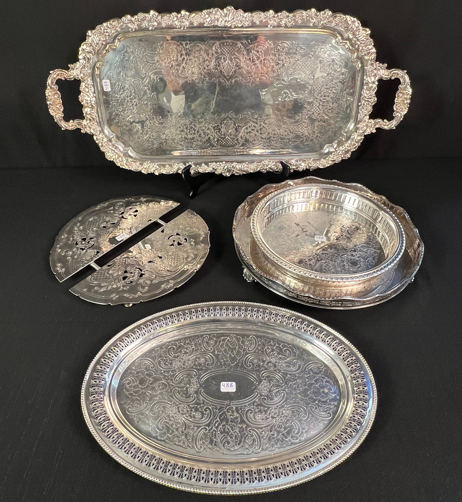 Group of Reticulated Silverplate Serving Trays and More! (1 of 6)