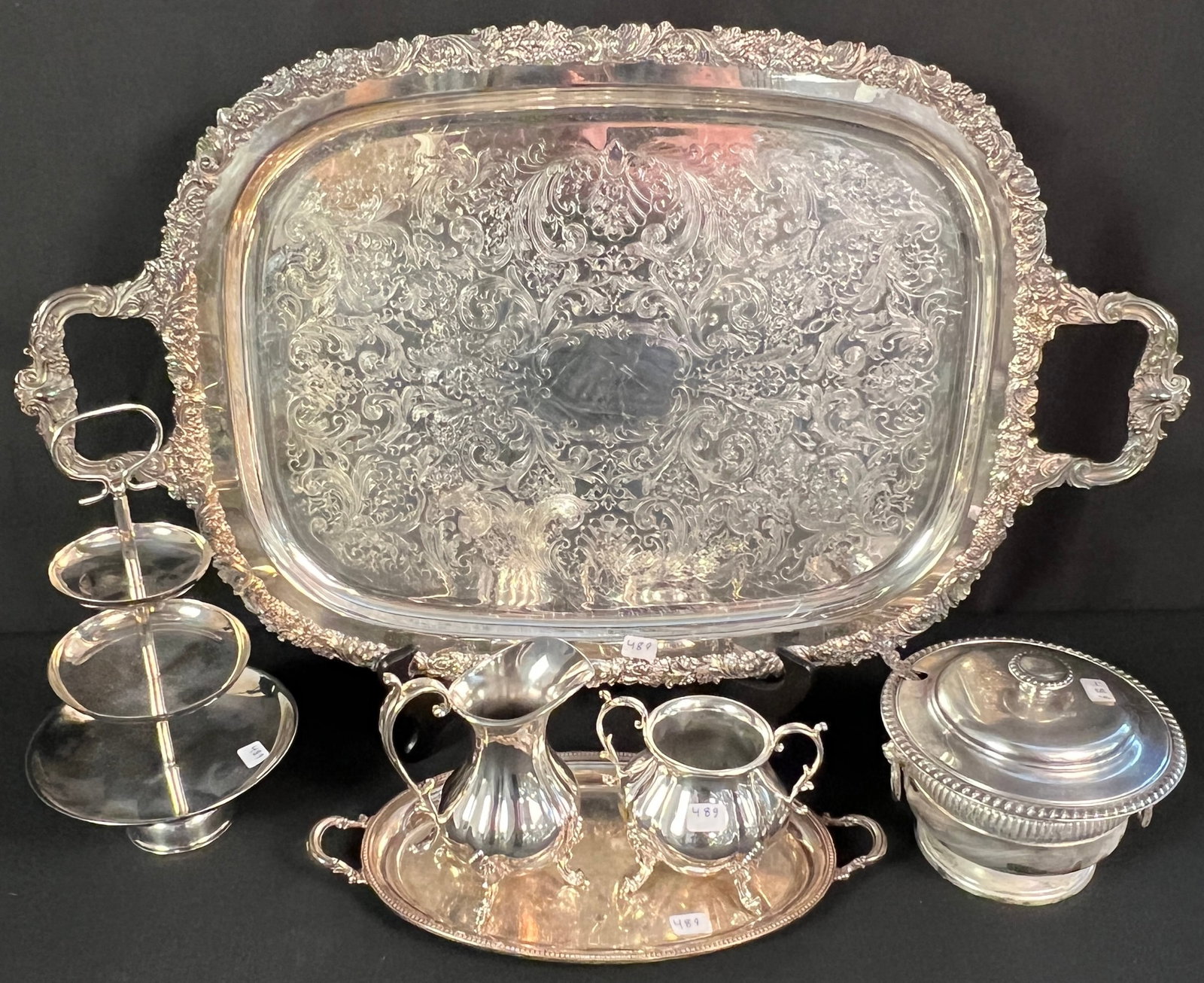 Group of Silver Plate Serving Pieces and More (1 of 6)