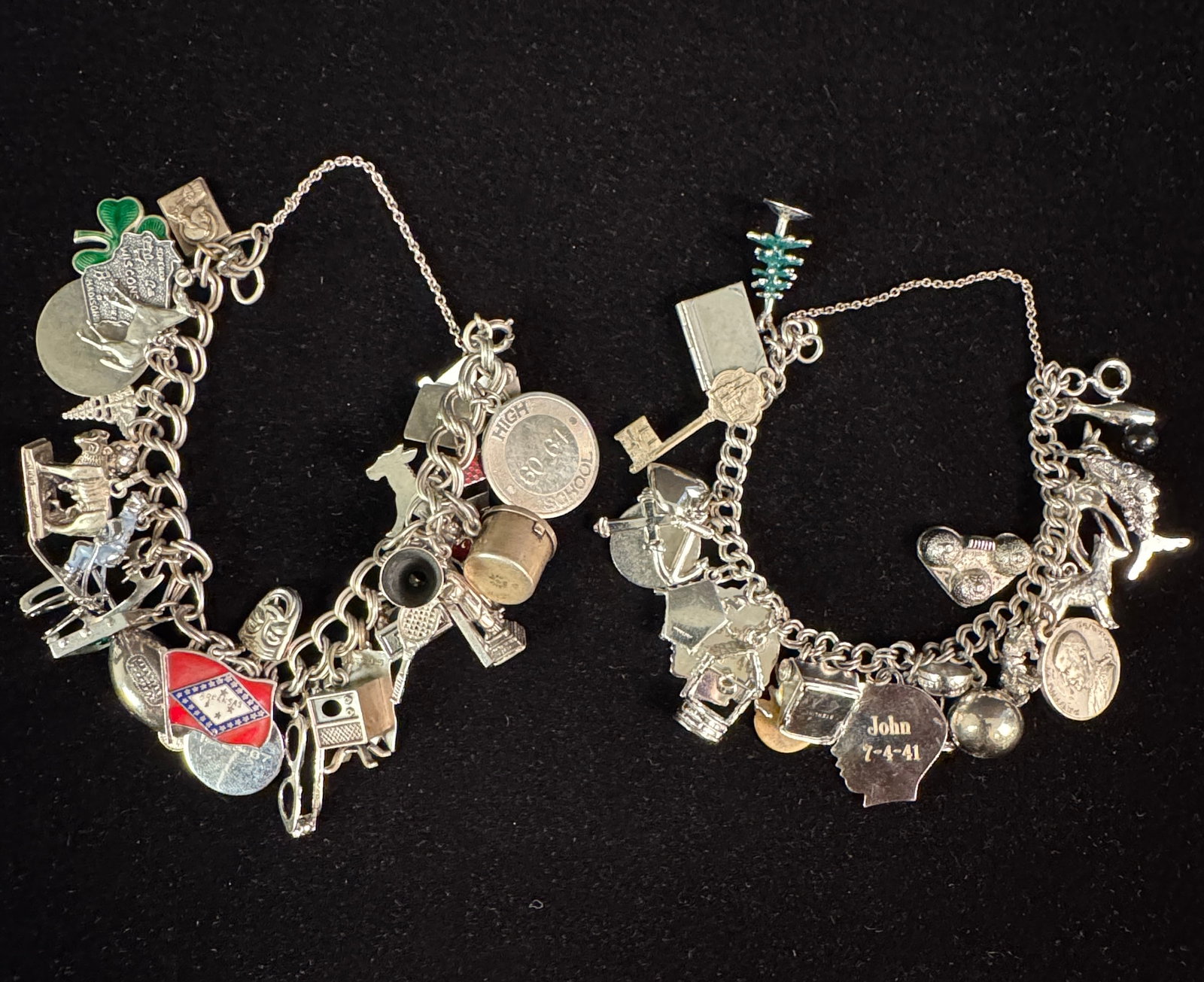 Two Charm Bracelets w/ Sterling Charms (1 of 6)