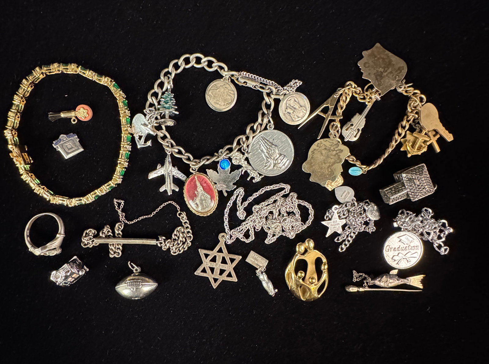 Group of Sterling Charm Bracelets, Charms, and More (1 of 6)