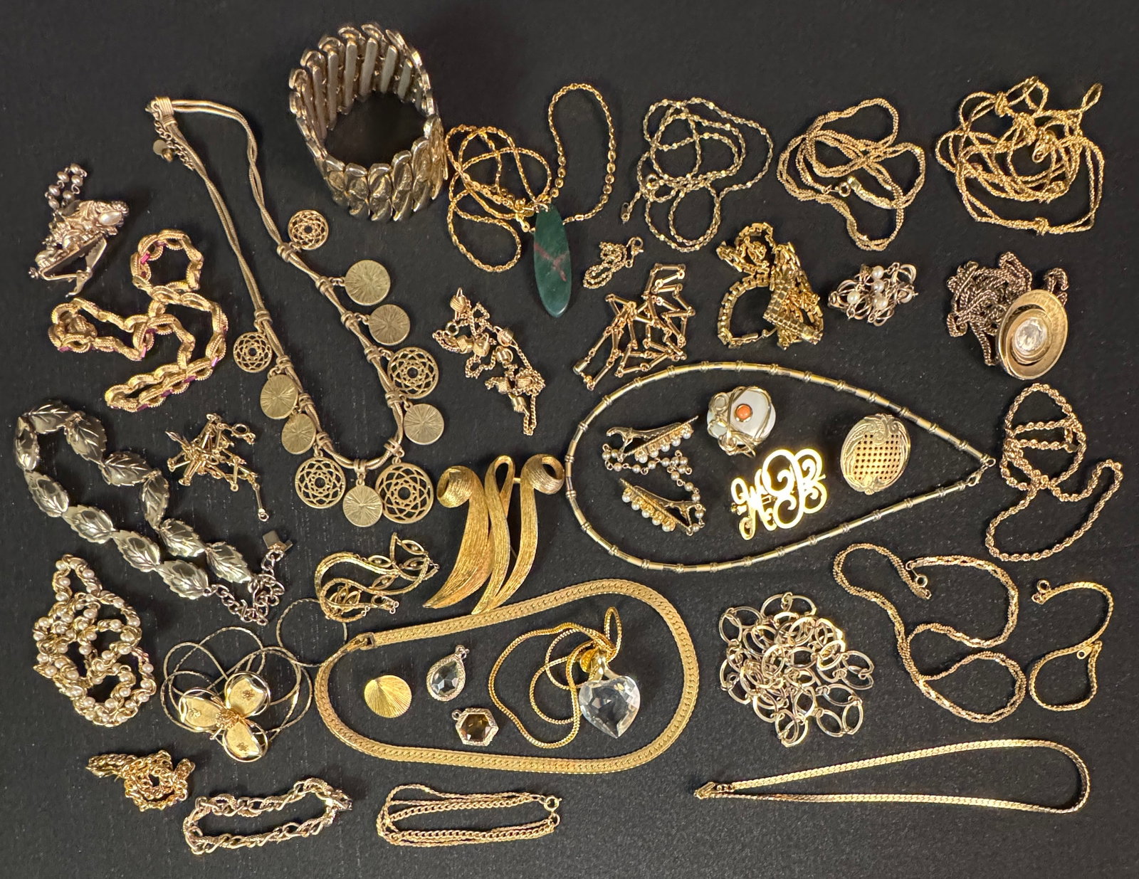 Large Lot of Gold Tone Costume Jewelry (1 of 5)