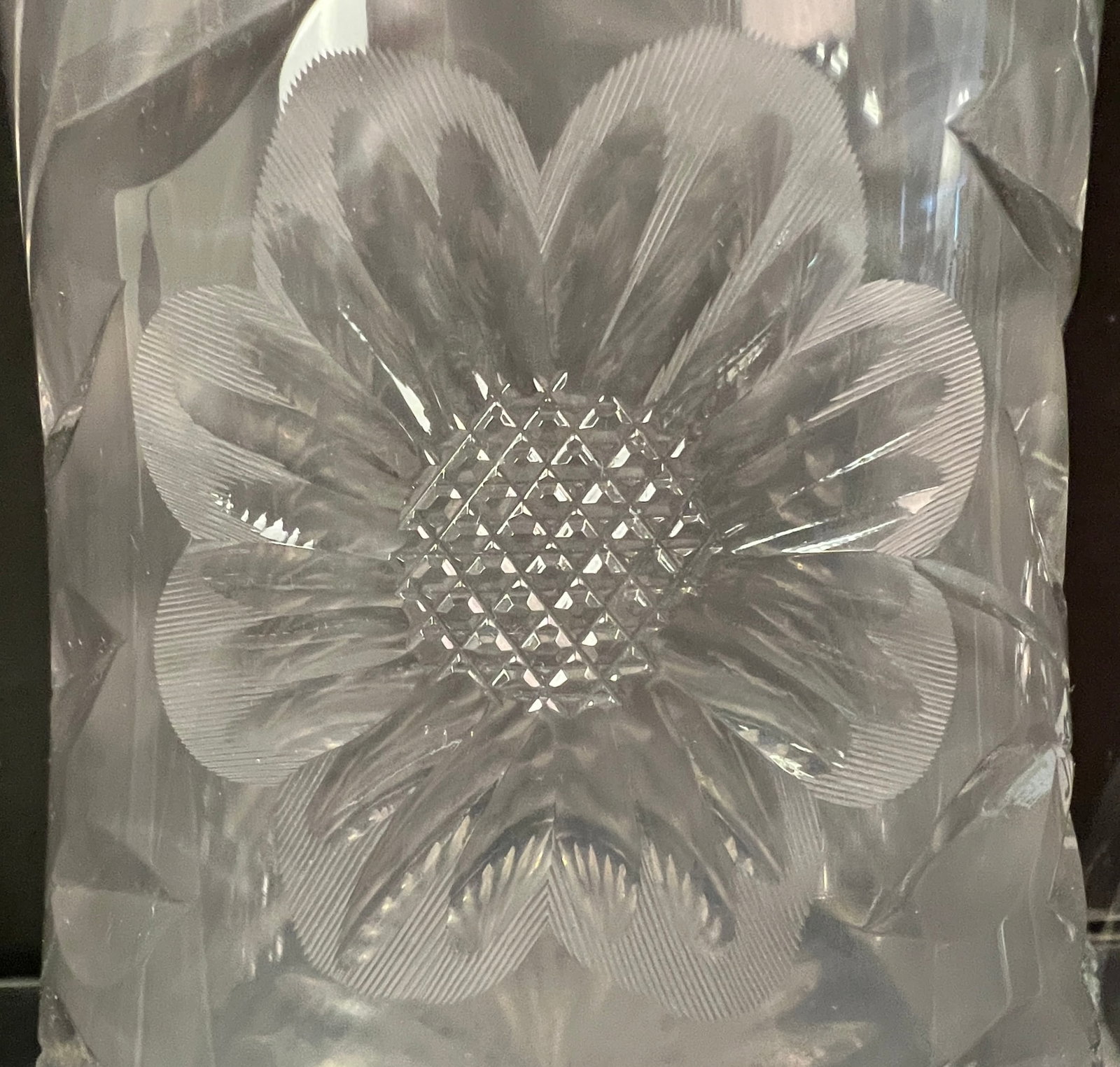 Large Crystal Vase & Stemware - 3