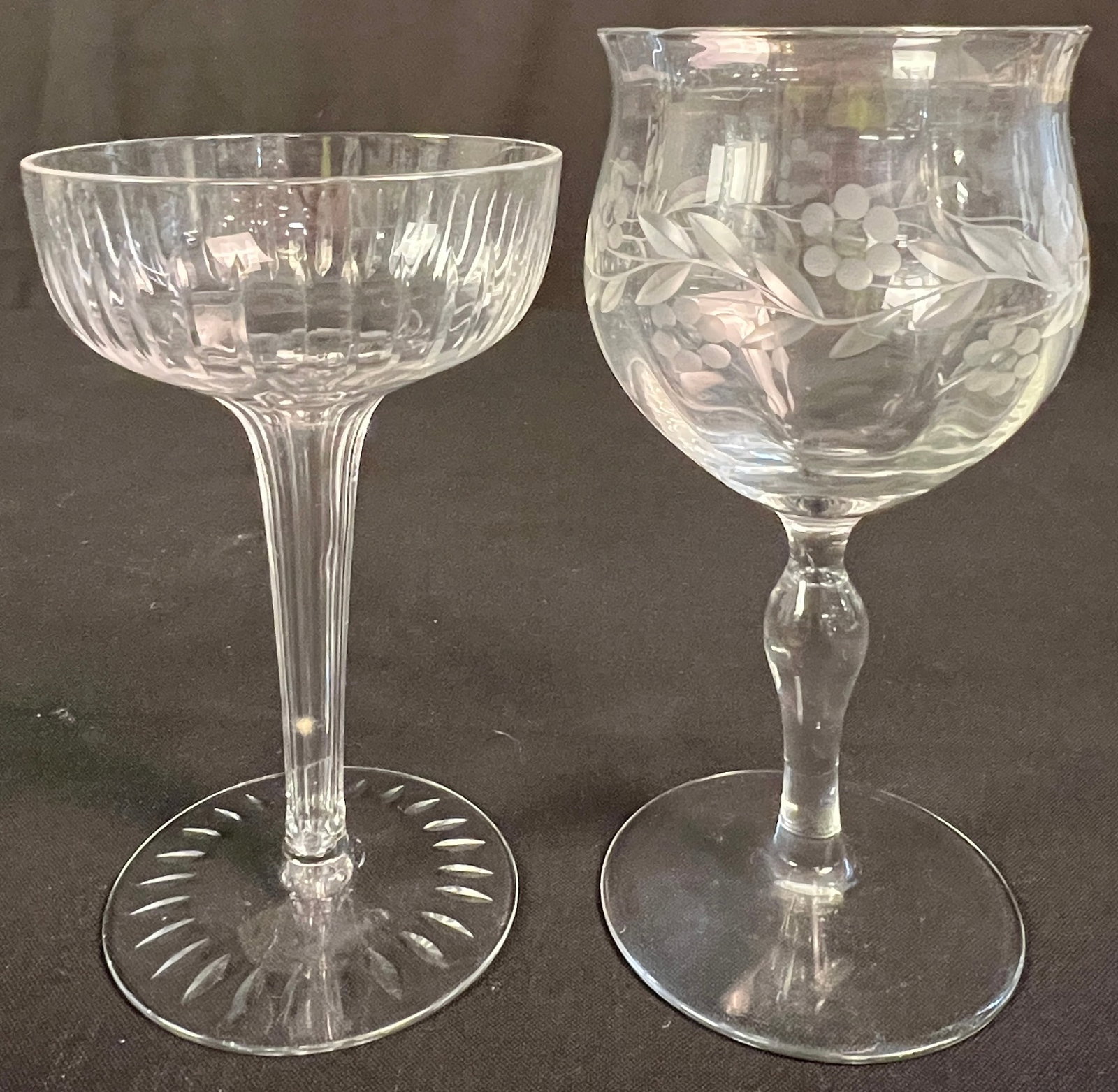 Large Crystal Vase & Stemware - 4