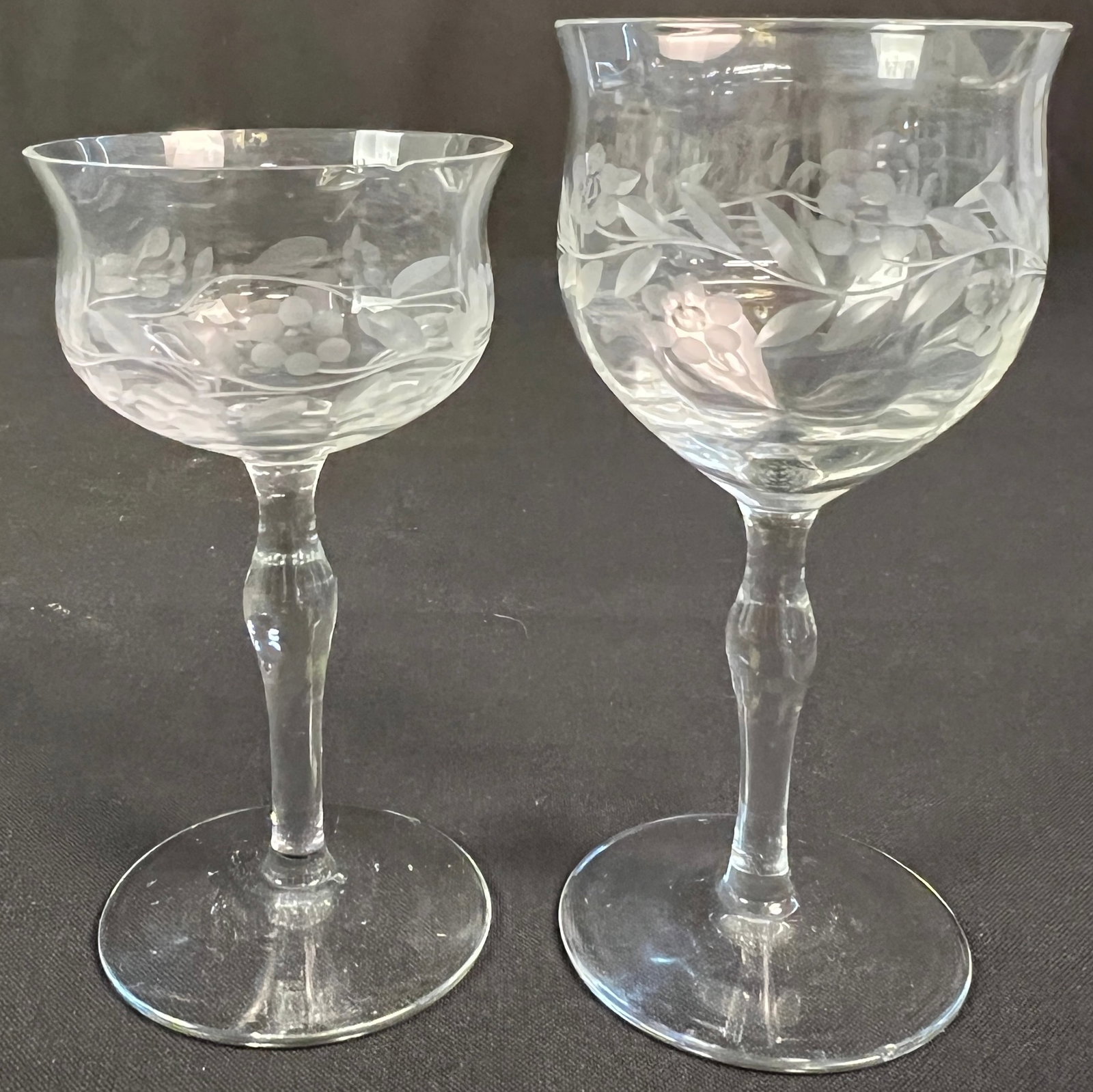 Large Crystal Vase & Stemware - 6