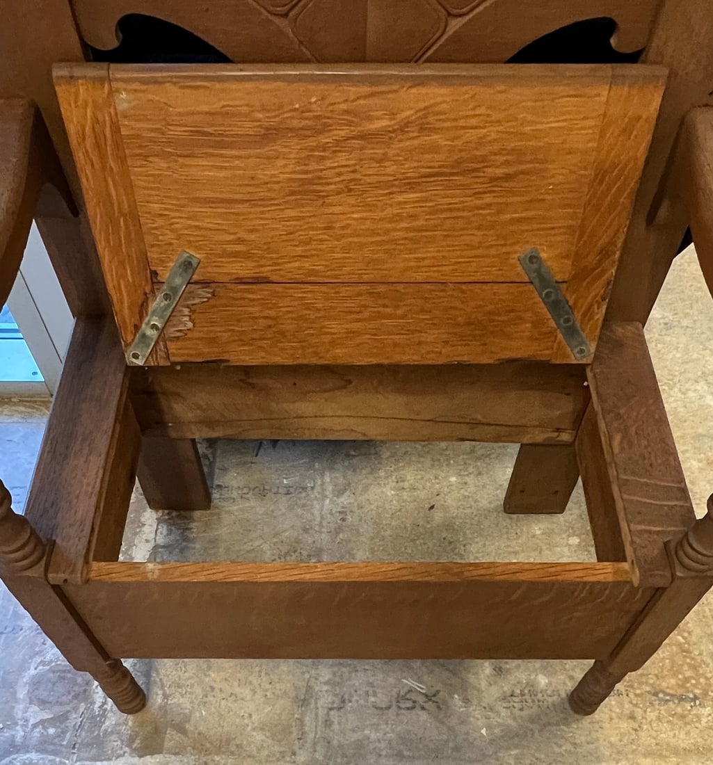 Oak Entryway Seated Hall Tree - 5