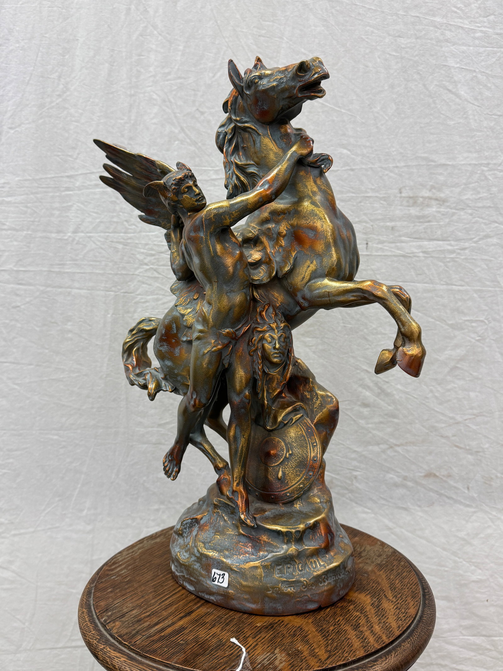 Original Bronze Emile Picault Bronze Statue of Perseus and Pegases C1888 (1 of 6)