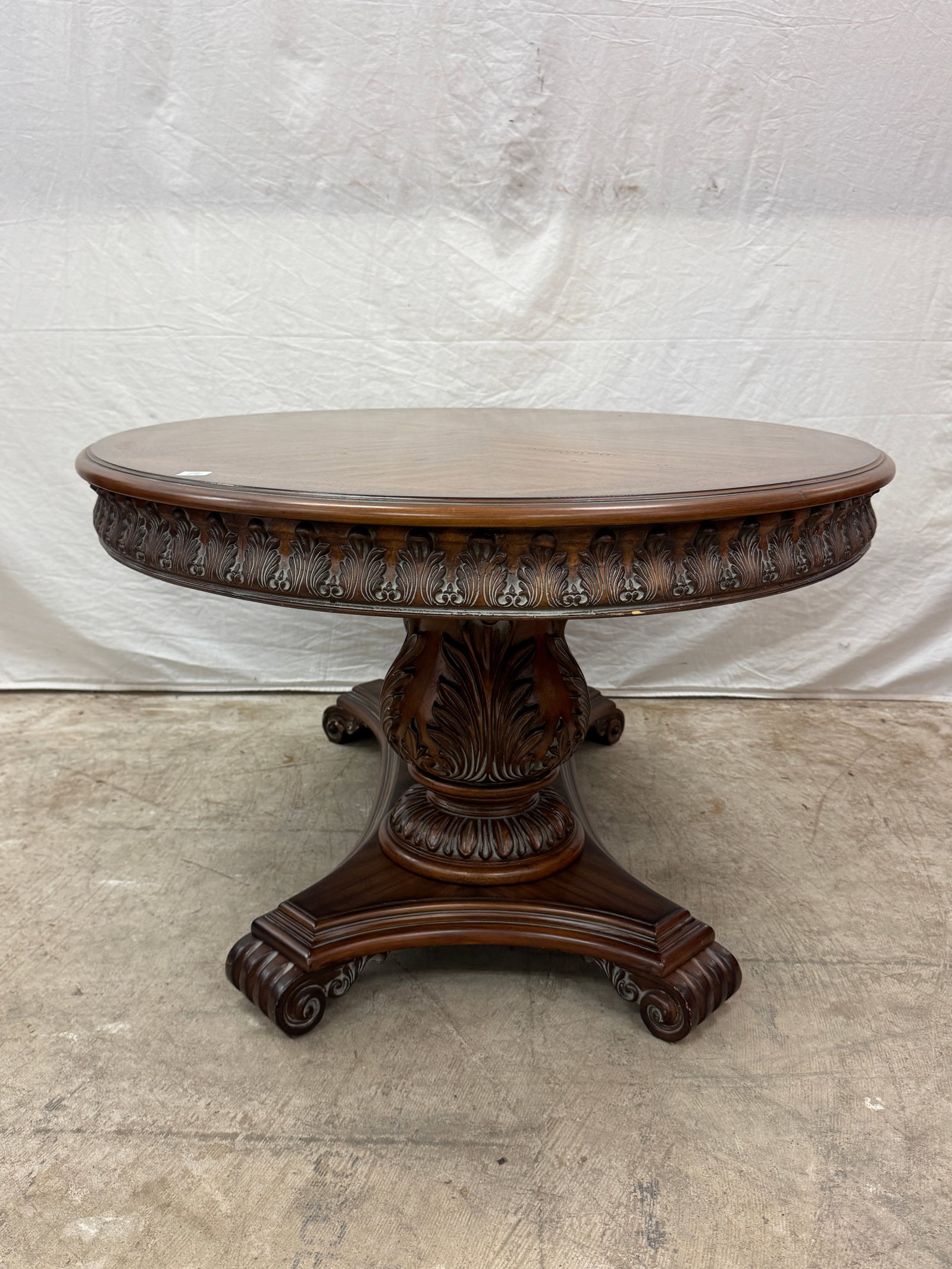 Quality Carved Double Pedastal Coffee Table - 5