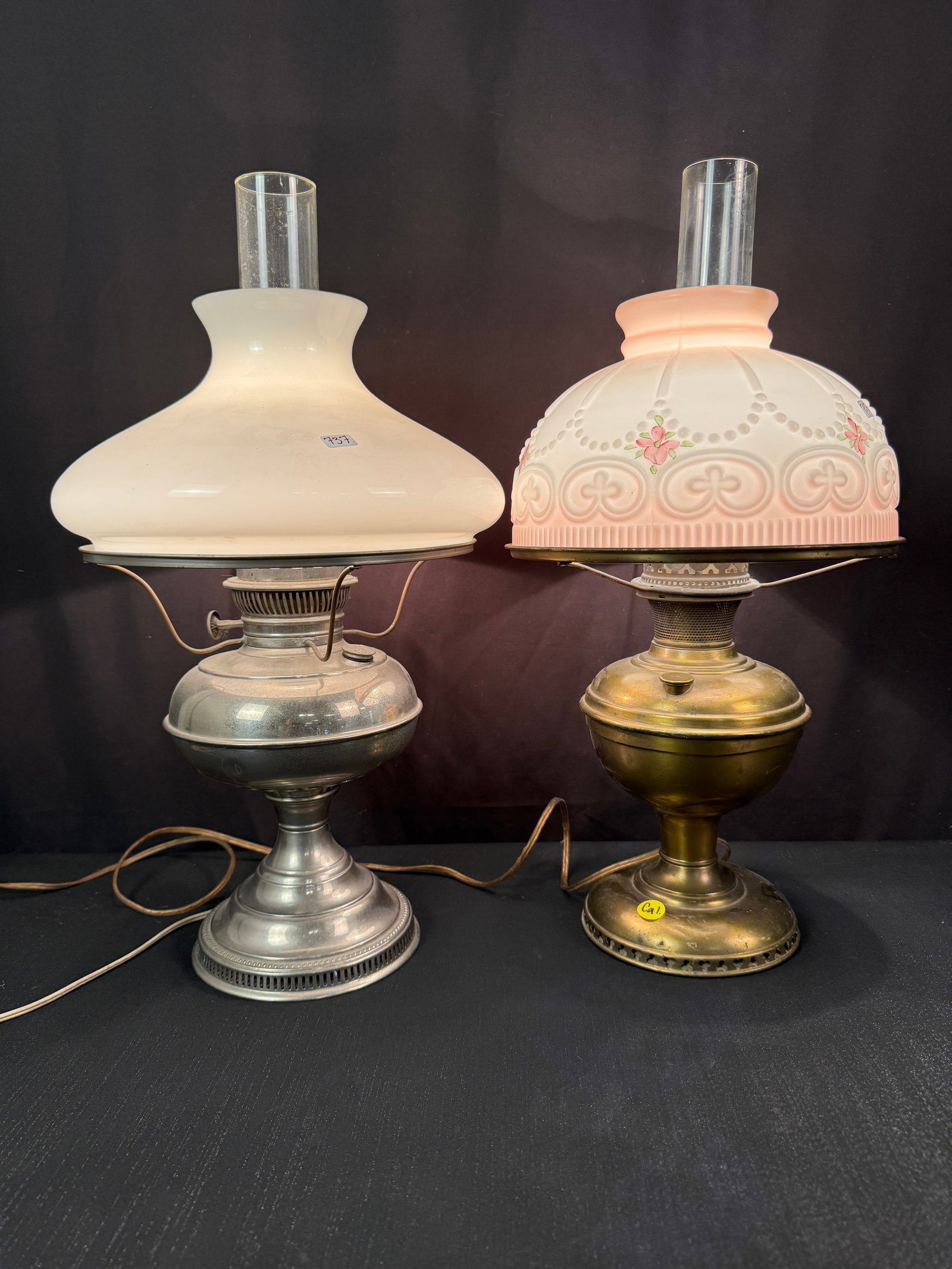 Two Electrified Oil Lamps (1 of 6)
