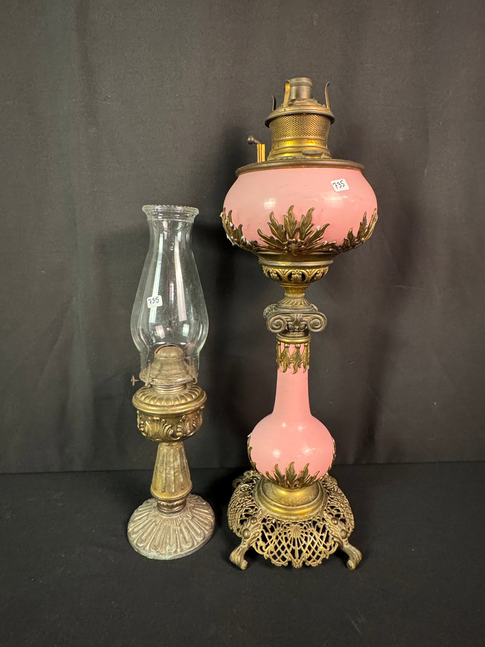Bradley & Hubbard Oil Lamp & One Other (1 of 6)