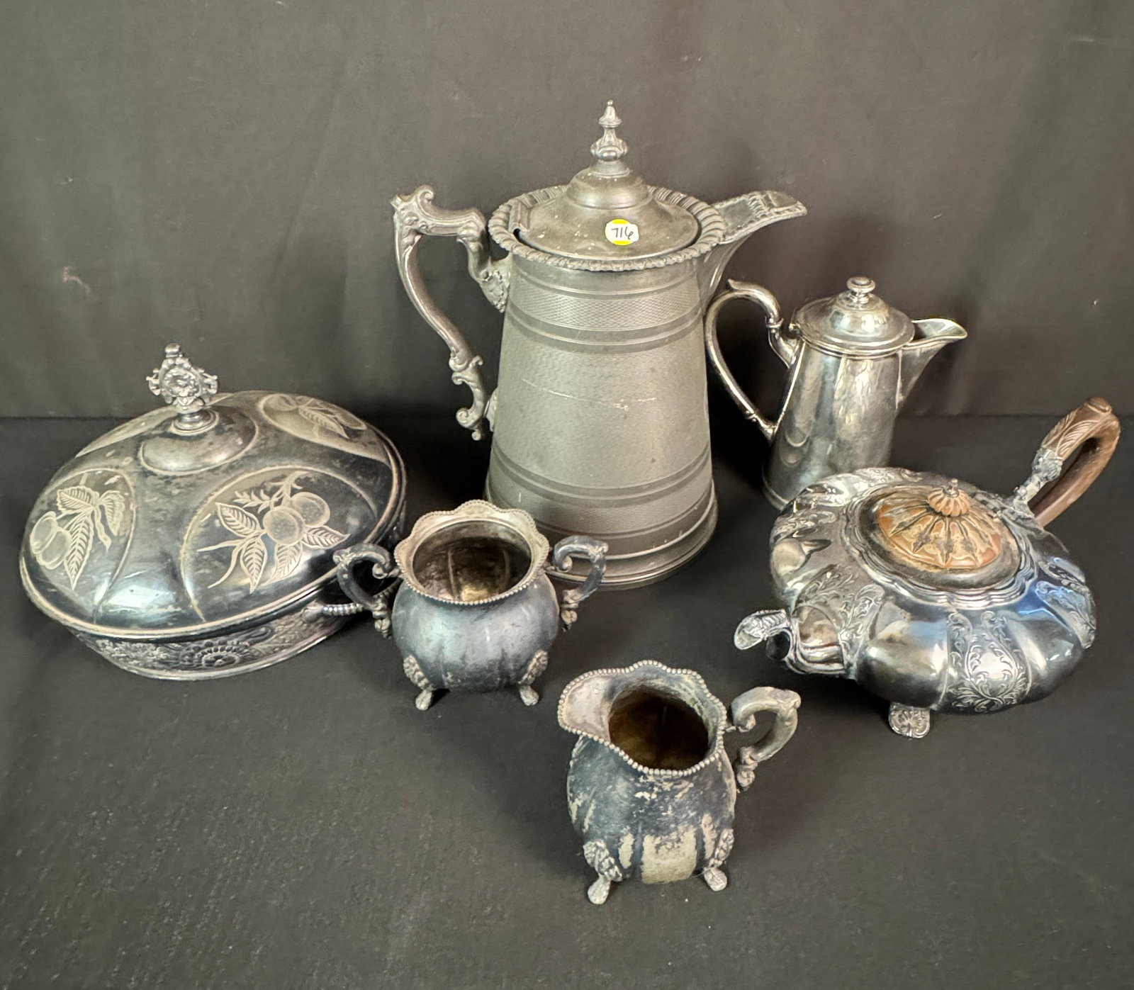 Victorian Water Pitcher, Fancy Antique Silver Plate (1 of 8)