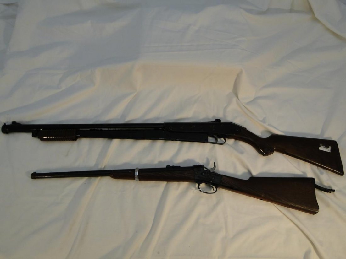 A cap gun "Shootin Shell" Rolling Block Rifle by Mattel: A cap gun "Shootin Shell" Rolling Block Rifle by Mattel and a Daisy Pump Gun #25