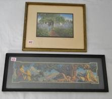 Maxfield Parrish print along with a Wallace Nutting: Maxfield Parrish print along with a Wallace Nutting print