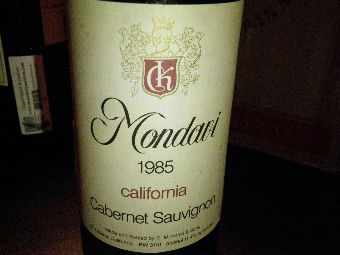 Cabernet Sauvignon – 1985: Mondavi, St. Helena, CA
