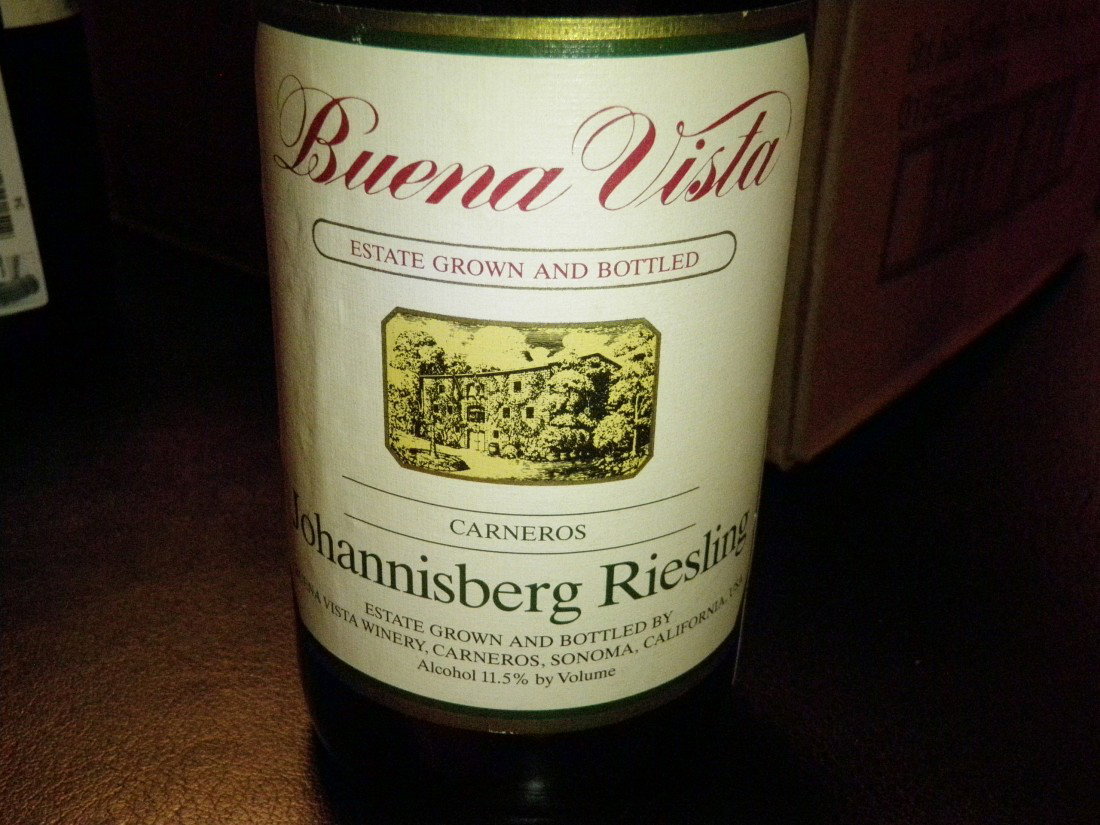 Johannisberg Riesling – 1986: Buena Vista Winery, Carneros – Sonoma Valley, CA