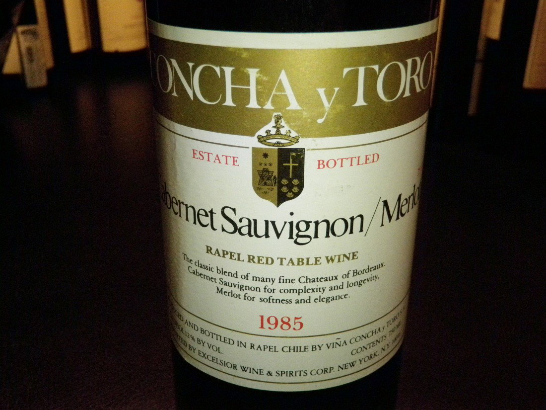 Cabernet Sauvignon/Merlot – 1985: Concha y Toro Estate Bottled – Rapel Chile