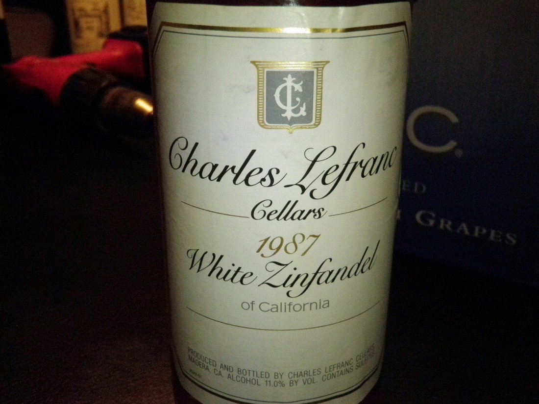 White Zinfandel – 1987: Charles Lefranc Cellars, Madera, CA