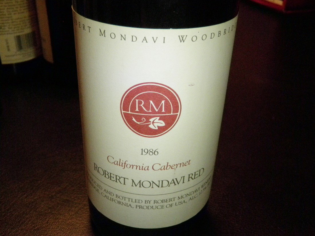 California Cabernet Robert Mondavi Red – 1986: Robert Mondavi Winery, Woodbridge, CA