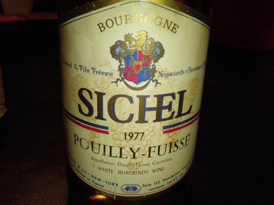 Pouilly-Fuisse White Burgandy – 1977: Sichel & Fils Freres, France