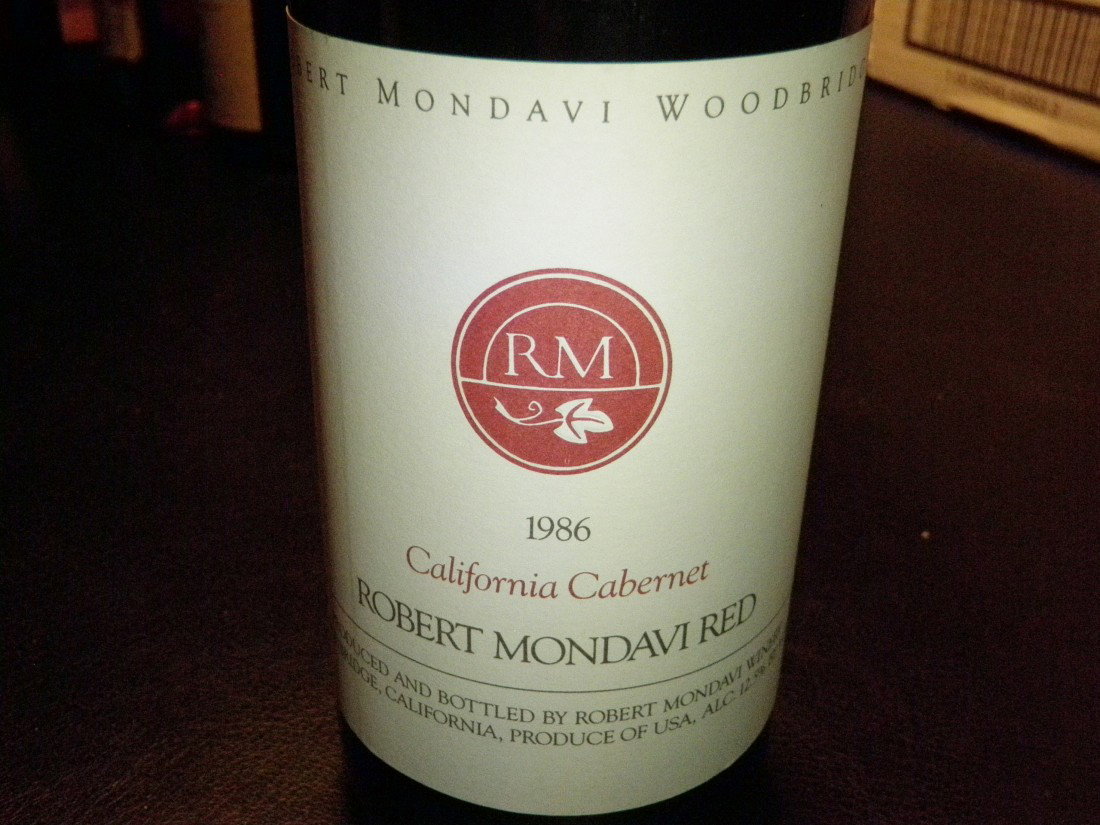 California Cabernet Robert Mondavi Red – 1986: Robert Mondavi Winery, Woodbridge, CA